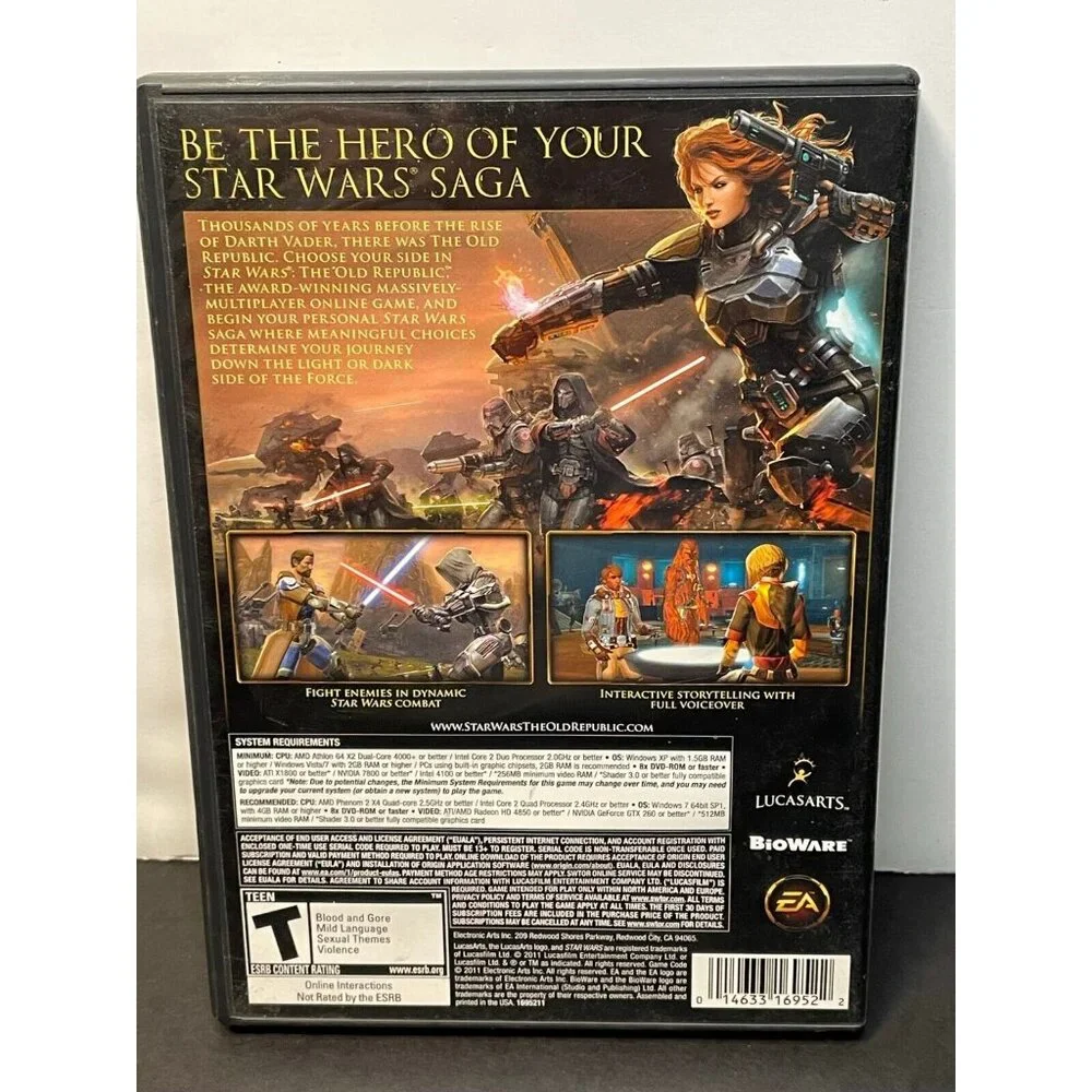 Star Wars The Old Republic PC Game 2011 3 disc set video